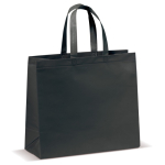 Laminierte Tasche aus Non-Woven in vielen Farben mit Griffen farbe schwarz