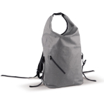 Wasserabweisender Rolltop-Rucksack mit Vordertasche, 22 L farbe grau