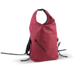 Wasserabweisender Rolltop-Rucksack mit Vordertasche, 22 L farbe dunkelrot