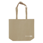 Umweltfreundliche Tasche aus RPET mit Falte und Griffen, 100 g/m2 farbe beige zweite Ansicht