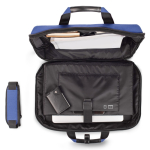 RPET Laptop-Rucksack mit Seitentaschen, 15'' farbe blau vierte Ansicht