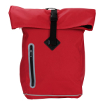 Wasserdichter Rolltop-Rucksack mit reflektierenden Details farbe rot zweite Ansicht