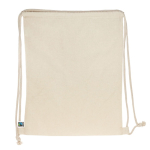 Tasche als Rucksack nutzbar FairTrade Baumwolle, 140 g/m2 farbe beige dritte Ansicht