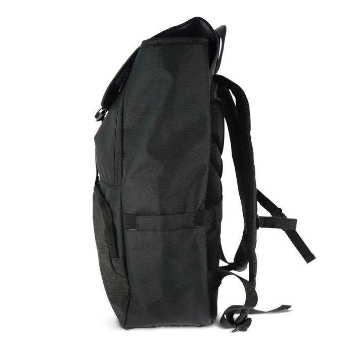 RPET Laptop-Rucksack mit Seitentaschen, 15'' farbe schwarz fünfte Ansicht