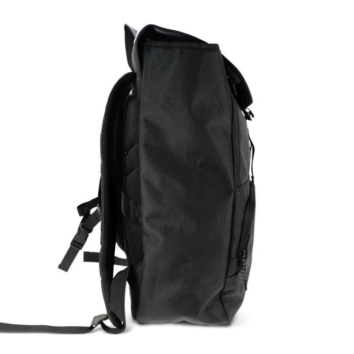 RPET Laptop-Rucksack mit Seitentaschen, 15'' farbe schwarz sechste Ansicht