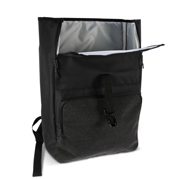 RPET Laptop-Rucksack mit Seitentaschen, 15'' farbe schwarz siebte Ansicht