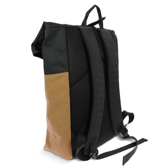 Rolltop Rucksack aus RPET und Kork mit Laptopfach, 15” farbe schwarz zweite Ansicht