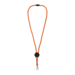 Farbiges Schlüsselband mit Metallkarabiner als Werbemittel farbe orange