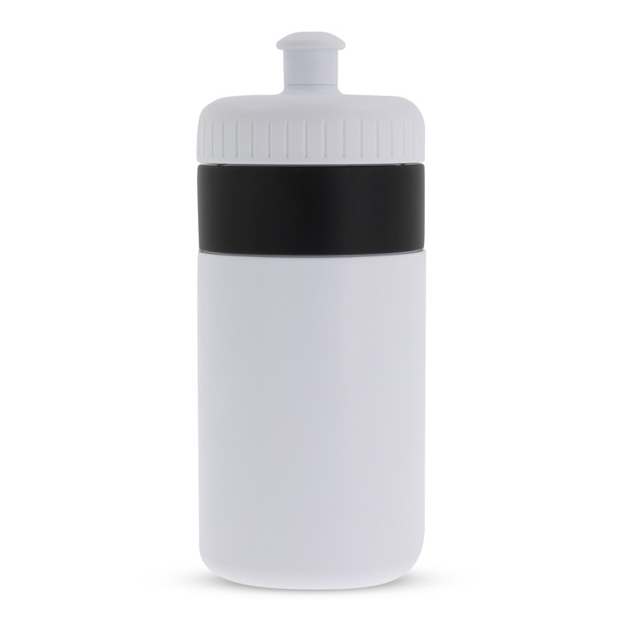 BPA-freie Sportflasche mit Farbdetail, 500 ml farbe weiß/schwarz