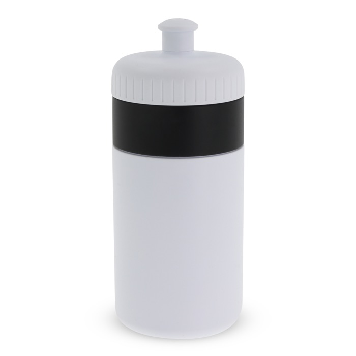 BPA-freie Sportflasche mit Farbdetail, 500 ml farbe weiß/schwarz zweite Ansicht