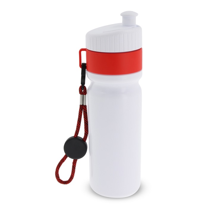 Sportflasche mit Farbdetails und Riemen, BPA-frei, 500 ml farbe rot zweite Ansicht