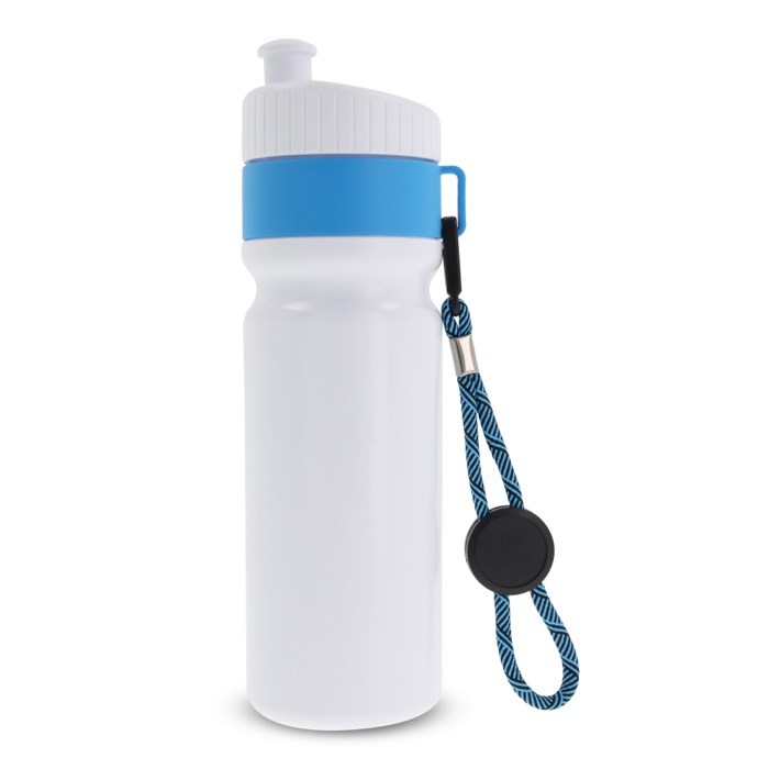 Sportflasche mit Farbdetails und Riemen, BPA-frei, 500 ml farbe hellblau