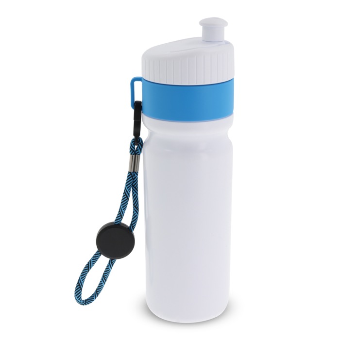 Sportflasche mit Farbdetails und Riemen, BPA-frei, 500 ml farbe hellblau zweite Ansicht