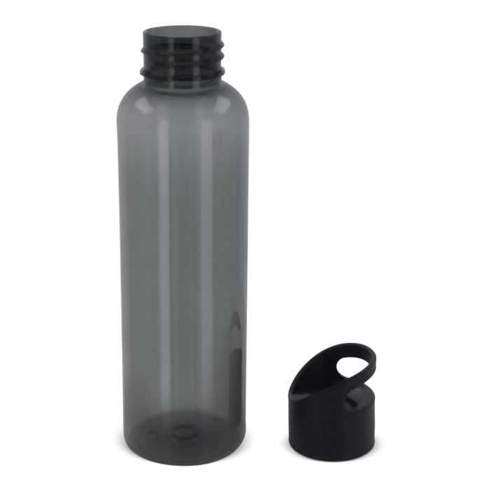 Transparente farbenfrohe RPET-Flasche mit geometrischem Griff, 600 ml farbe schwarz sechste Ansicht