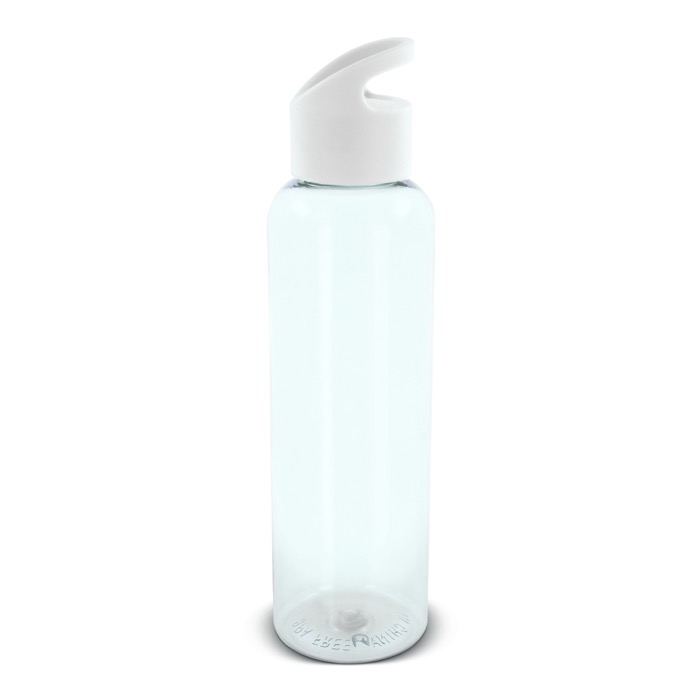 Transparente farbenfrohe RPET-Flasche mit geometrischem Griff, 600 ml farbe weiß