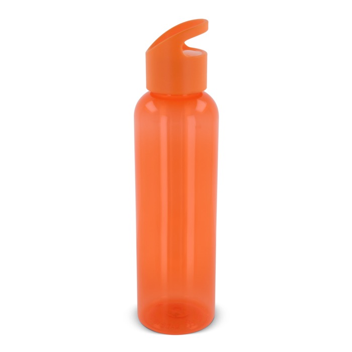 Transparente farbenfrohe RPET-Flasche mit geometrischem Griff, 600 ml farbe orange