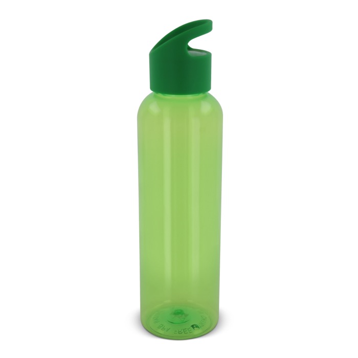 Transparente farbenfrohe RPET-Flasche mit geometrischem Griff, 600 ml farbe lindgrün