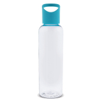 Transparente RPET-Flasche mit farbigem geometrischem Griff, 600 ml farbe türkis vierte Ansicht