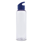 Transparente RPET-Flasche mit farbigem geometrischem Griff, 600 ml farbe blau-transparent