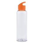 Transparente RPET-Flasche mit farbigem geometrischem Griff, 600 ml farbe orange-transparent