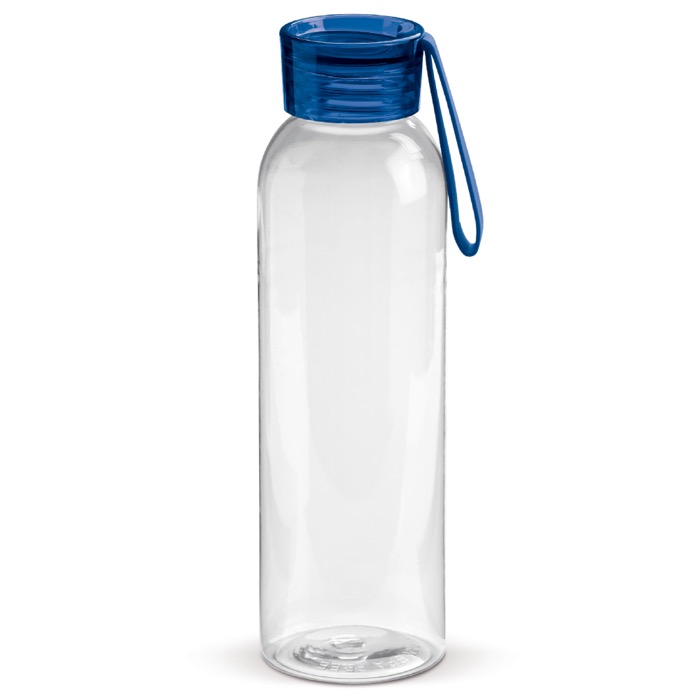 Plastikflasche mit Verschluss und farbiger Schlaufe, 600 ml farbe blau-transparent