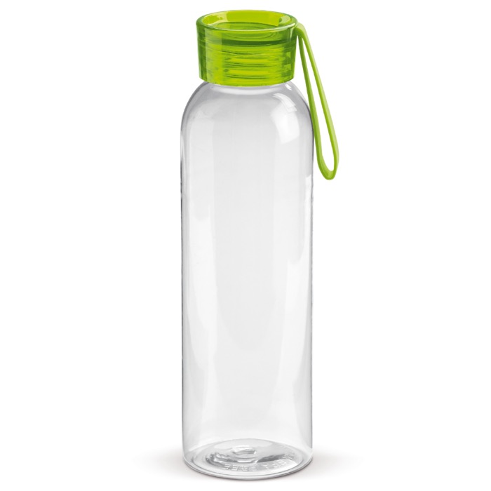 Plastikflasche mit Verschluss und farbiger Schlaufe, 600 ml farbe transparentes lindgrün