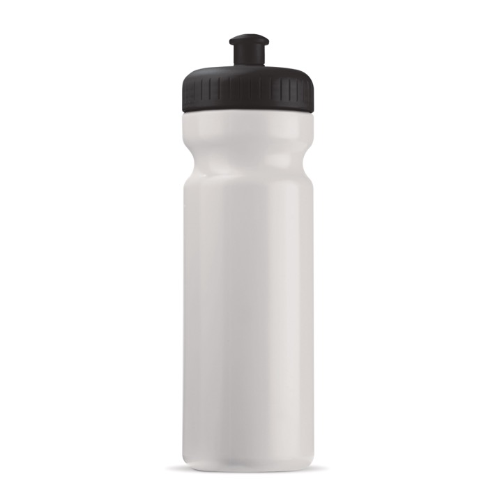 Kunststoff-Sportflasche frei von BPA, 100% auslaufsicher, 750 ml farbe weiß/schwarz