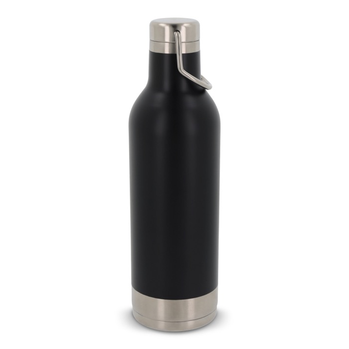 Thermosflasche aus Edelstahl mit Tragegriff, 400 ml farbe schwarz