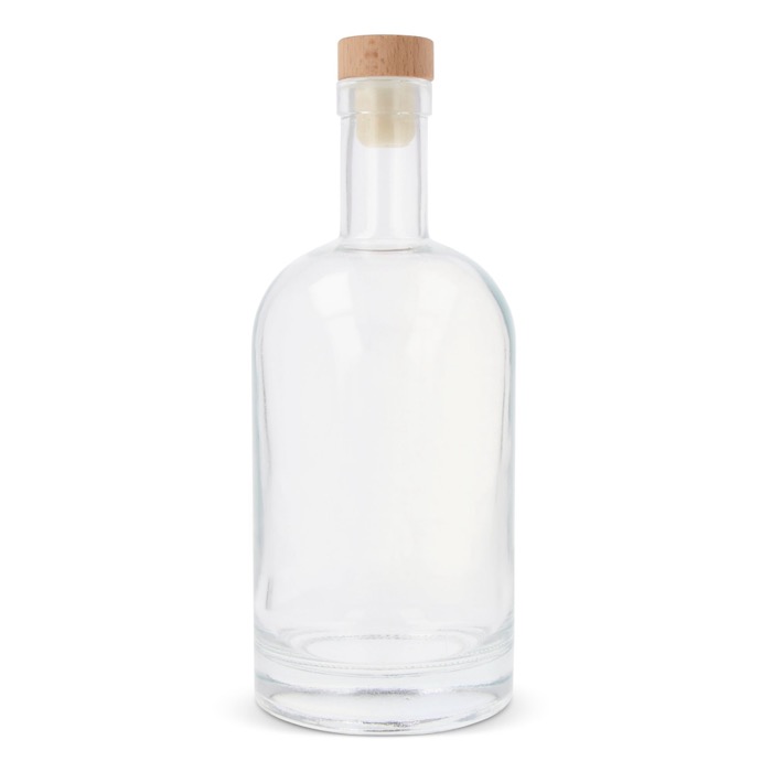 Nachhaltige Glasflasche mit Deckel aus FSC-Holz, 500 ml farbe transparent zweite Ansicht