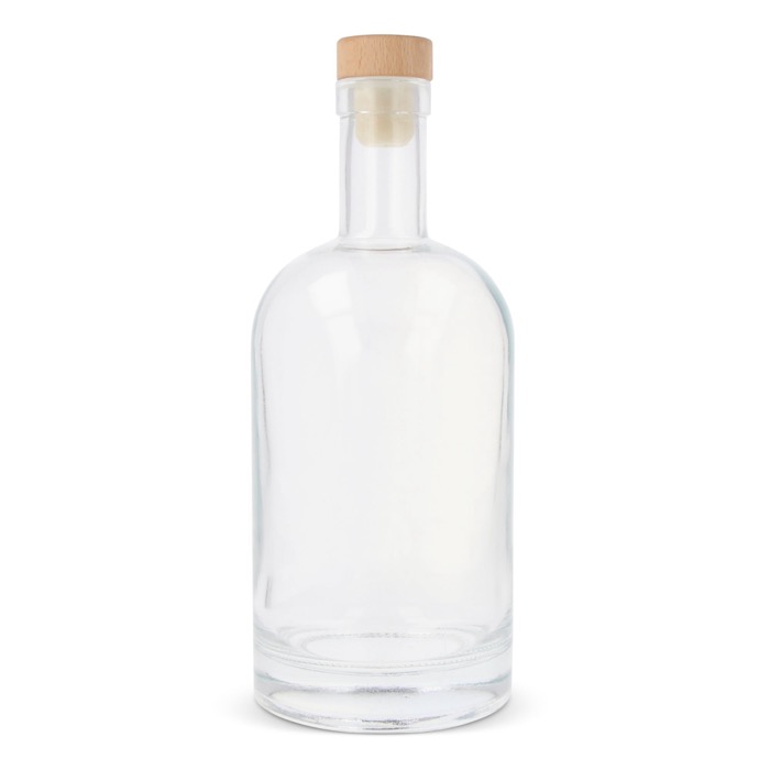 Nachhaltige Glasflasche mit Deckel aus FSC-Holz, 750 ml farbe transparent zweite Ansicht