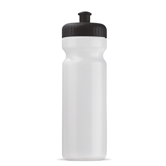 Sportflasche aus organischem Plastik, made in EU, 750 ml farbe schwarz-transparent