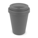 Coffee To Go Becher aus recyceltem Plastik in kräftigen Farben, 250 ml farbe grau