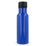 Farbige RPET-Trinkflasche mit Gummiband zum Tragen, 600ml farbe blau vierte Ansicht