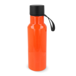 Farbige RPET-Trinkflasche mit Gummiband zum Tragen, 600ml farbe orange