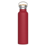 Thermosflasche mit Pulverbeschichtung und Trageschlaufe, 650 ml farbe dunkelrot