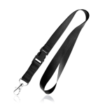 Polyester-Lanyard mit Metallkarabiner, 2 cm farbe schwarz