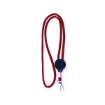 Verstellbares Lanyard in Röhrenform aus Polyester mit Karabiner, 3 cm farbe rot