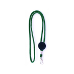 Verstellbares Lanyard in Röhrenform aus Polyester mit Karabiner, 3 cm farbe grün