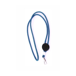 Verstellbares Lanyard in Röhrenform aus Polyester mit Karabiner, 3 cm farbe hellblau