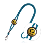 Verstellbares Lanyard in Röhrenform aus Polyester mit Karabiner, 3 cm farbe hellblau