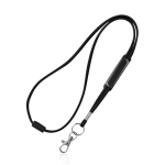 Lanyard aus Polyester mit Karabiner und Sicherheitsverschluss farbe schwarz