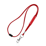 Lanyard aus Polyester mit Karabiner und Sicherheitsverschluss farbe rot