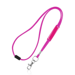 Lanyard aus Polyester mit Karabiner und Sicherheitsverschluss farbe rosa