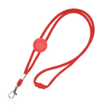 Verstellbares Lanyard aus Polyester mit Karabiner, 3 cm farbe rot