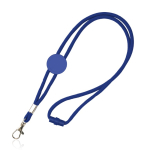 Verstellbares Lanyard aus Polyester mit Karabiner, 3 cm farbe köngisblau