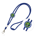 Verstellbares Lanyard aus Polyester mit Karabiner, 3 cm farbe köngisblau