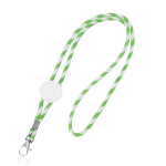 Röhrenförmiges Lanyard aus Polyester mit buntem Streifenmuster farbe hellgrün