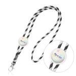 Röhrenförmiges Lanyard aus Polyester mit buntem Streifenmuster