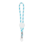 Langer Schlüsselanhänger im Lanyard-Stil, verstellbar mit Karabiner farbe hellblau