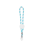 Langer Schlüsselanhänger im Lanyard-Stil, verstellbar mit Karabiner farbe hellblau